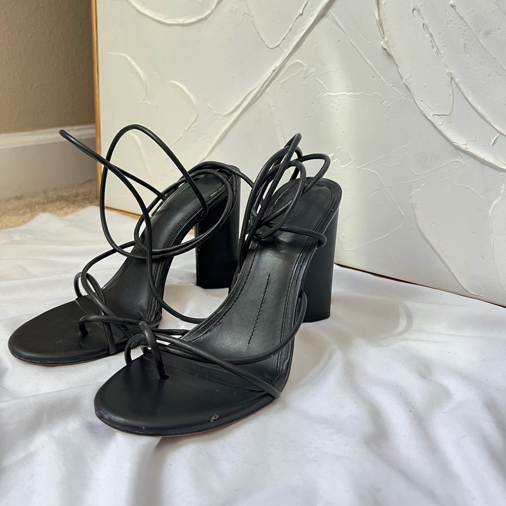 Black Gianni Bini Lace Up Heels